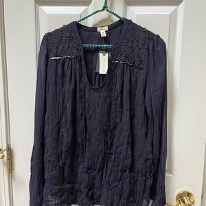 Anthropologie Women's Navy Top
